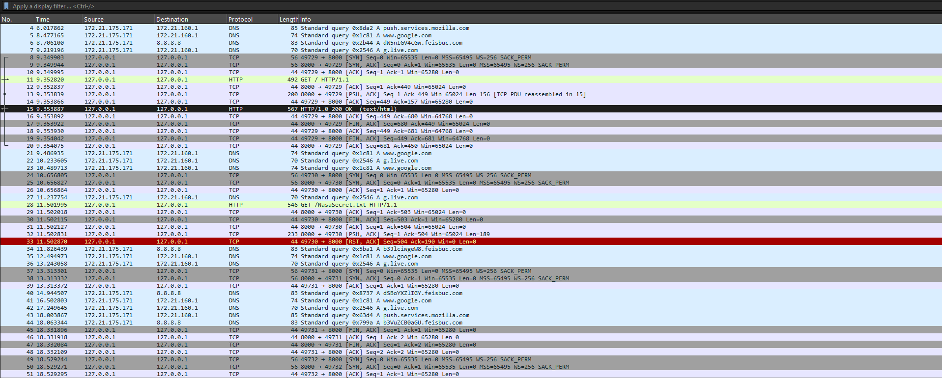 The PCAP file