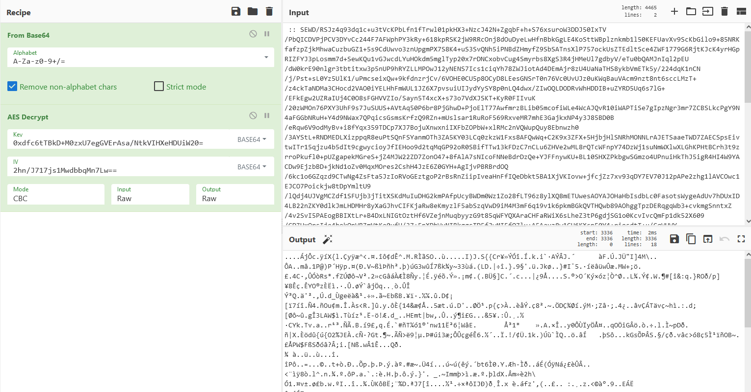 Decrypting the payload