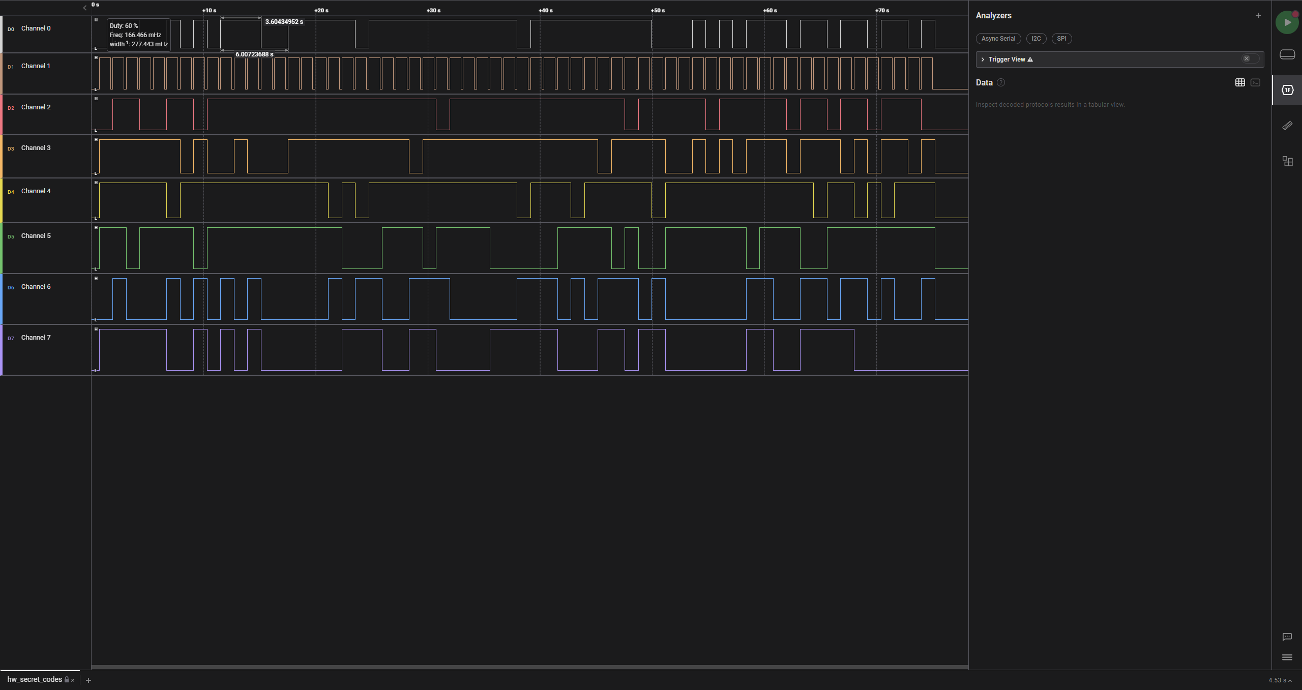 Viewing signals in Logic2